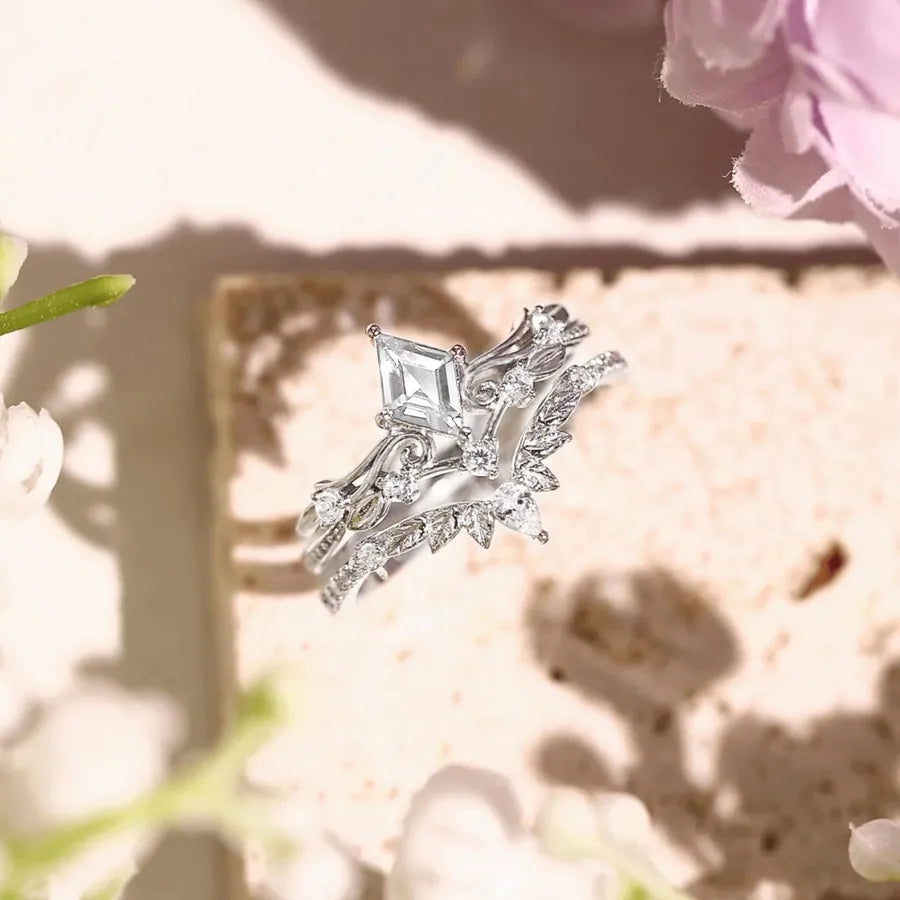 Bague à monture losange, argent massif 925 — vue 4