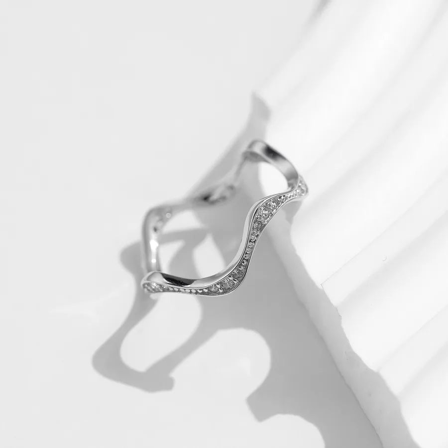 Bague à monture en vague, argent massif 925 — vue 3