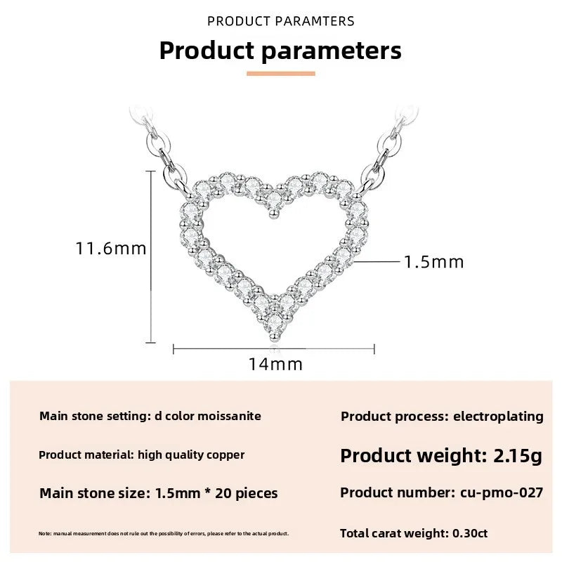 Collier cœur serti d'une moissanite, unisexe — vue 7