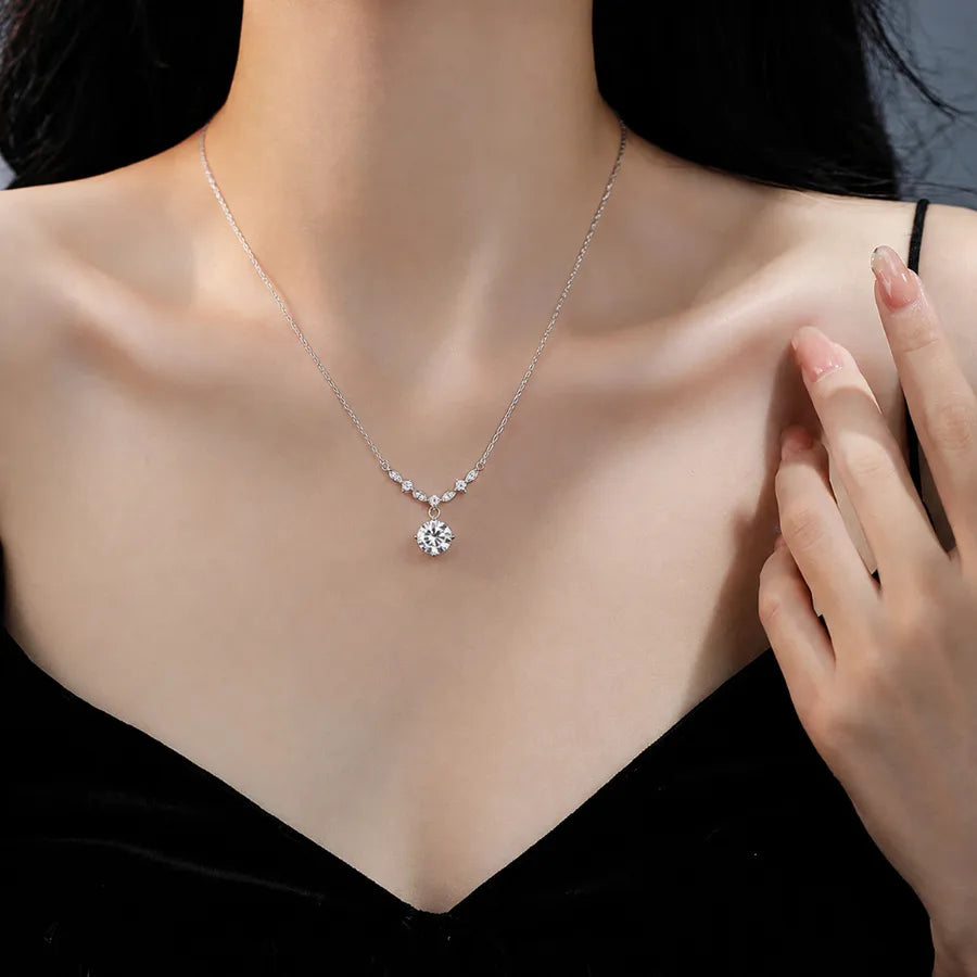 Collier à pendentif serti sur chaîne en argent 925 doré