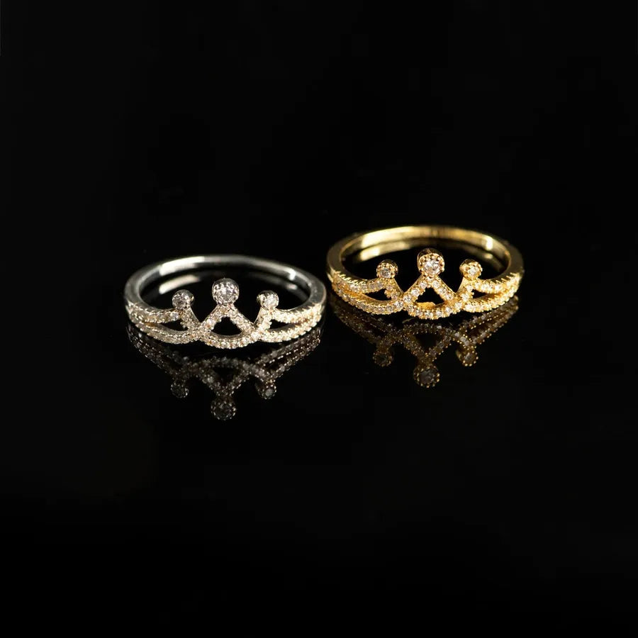 Bague couronne sertie de zircons, argent 925 — vue 2