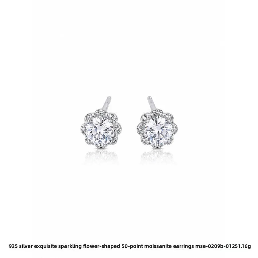 Puces d'oreilles fleur blanche émaillée — vue 6