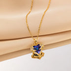 Collier cœur de cristal taillé, chaîne fine — vue 3