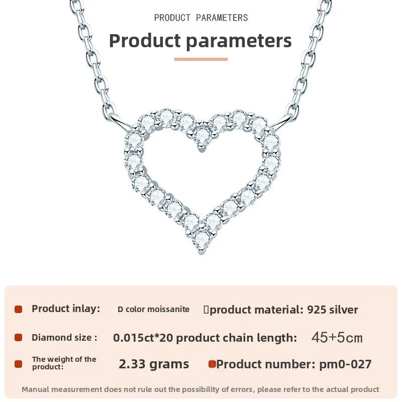 Collier cœur serti d'une moissanite, unisexe — vue 6