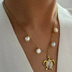 Collier petite tortue, chaîne fine dorée — vue 5
