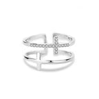 Bague à deux croix superposées, argent 925 — vue 6