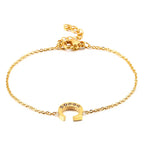 Bracelet initiale personnalisable de A à Z, acier doré