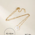 Collier fleur bombée en relief, chaîne dorée — vue 5