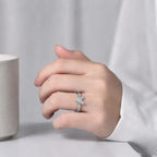 Bague moissanite en monture étoile — vue 4