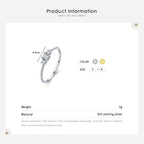 Bague solitaire ronde, argent massif 925 — vue 4
