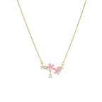 Collier à petites fleurs, acier titane — vue 2
