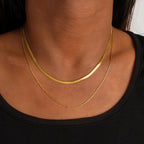 Ras-de-cou à double rang, acier inoxydable doré — vue 4