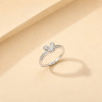Bague moissanite en monture étoile, modèle unisexe