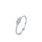 Bague à anneau torsadé serti de zircons — vue 6