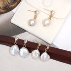 Boucles d'oreilles à perle baroque, argent 925 — vue 3