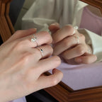 Bague ouverte à motif cœur, argent 925 — vue 2