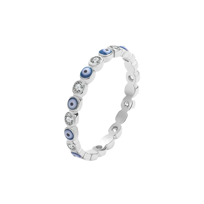 Bague œil protecteur émaillé, argent 925 — vue 5