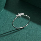 Bague solitaire ronde, argent massif 925 — vue 5