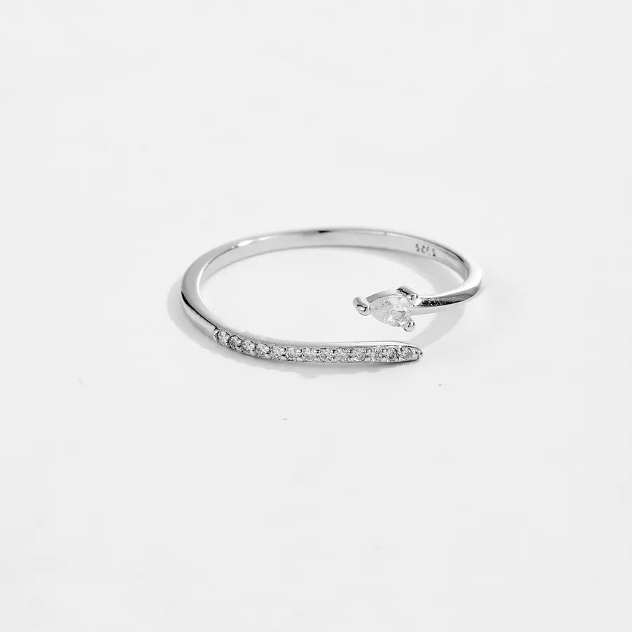 Bague ouverte bicolore sertie de zircons — vue 5