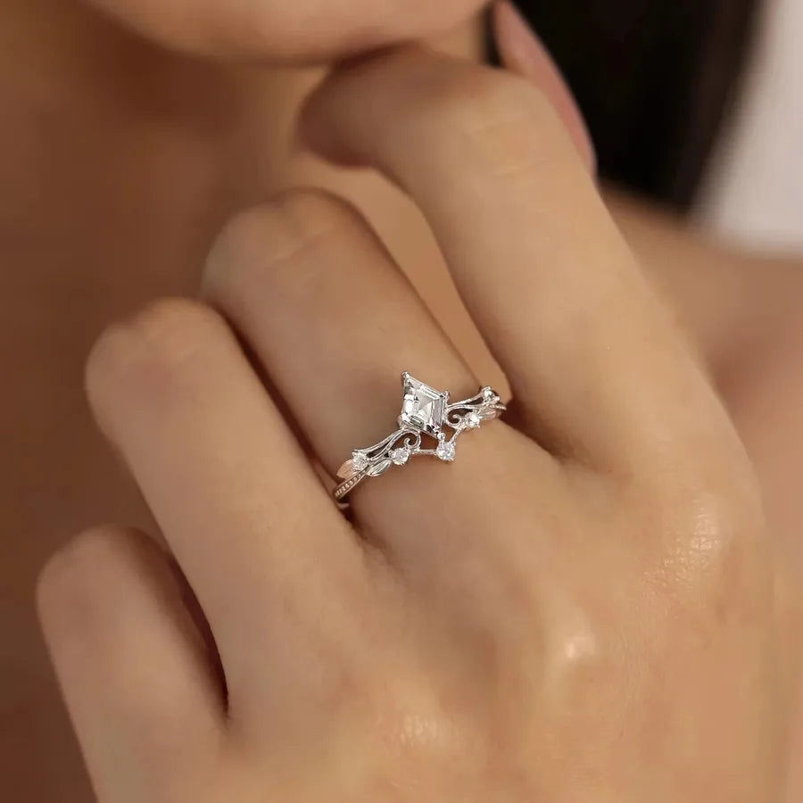 Bague à monture losange, argent massif 925 — vue 5