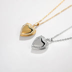 Collier médaillon cœur à ouvrir sur chaîne dorée