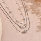 Collier de perles rondes à fermoir argenté — vue 8