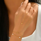 Bracelet géométrique fin en acier inoxydable doré
