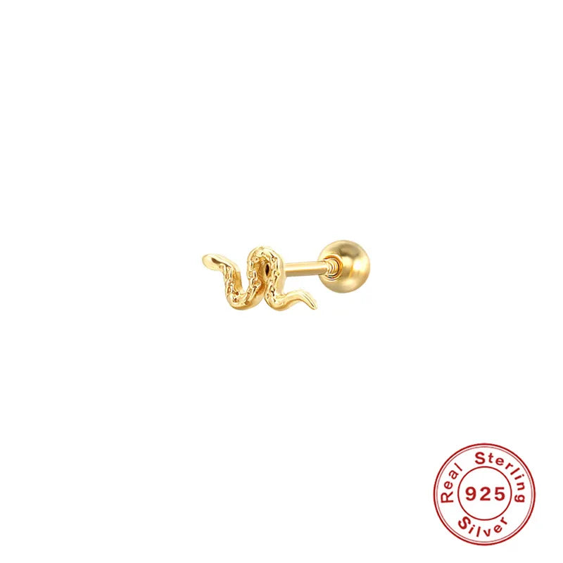 Puces d'oreilles petit serpent, argent 925 — vue 6