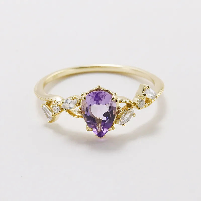 Bague cristal taillé sur monture géométrique, argent 925