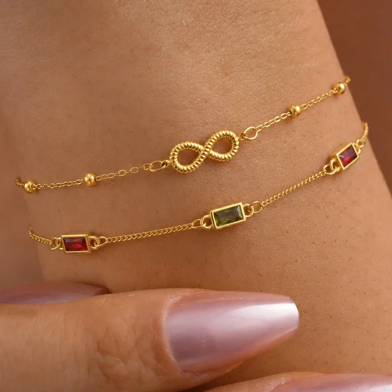 Bracelet aux maillons irréguliers, longueur réglable, acier doré