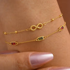 Bracelet aux maillons irréguliers, longueur réglable, acier doré