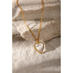 Collier cœur ajouré, chaîne fine dorée — vue 4