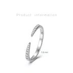 Bague ouverte géométrique, argent massif 925 — vue 6