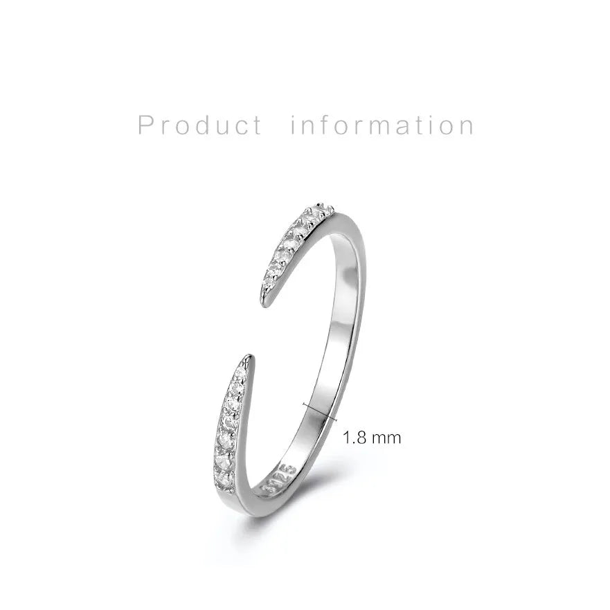 Bague ouverte géométrique, argent massif 925 — vue 6