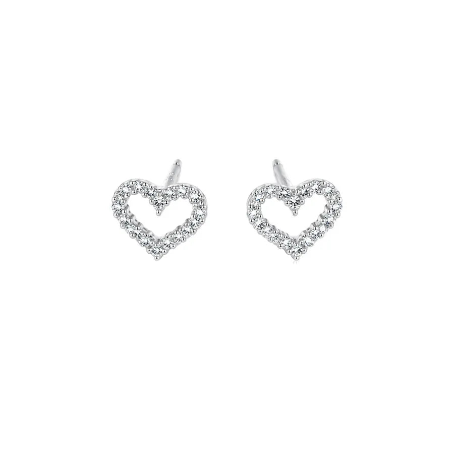 Puces d'oreilles moissanite taille cœur — vue 6