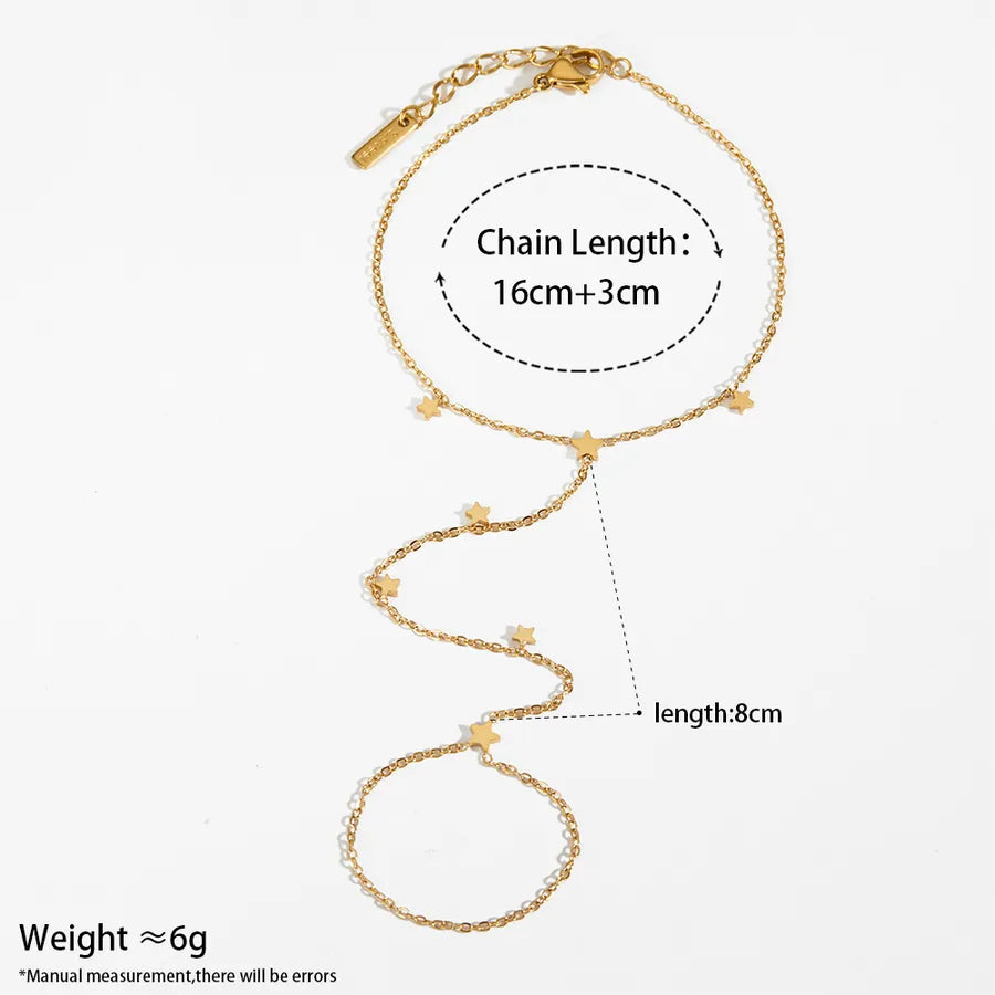 Bracelet étoile sur chaîne fine dorée — vue 2