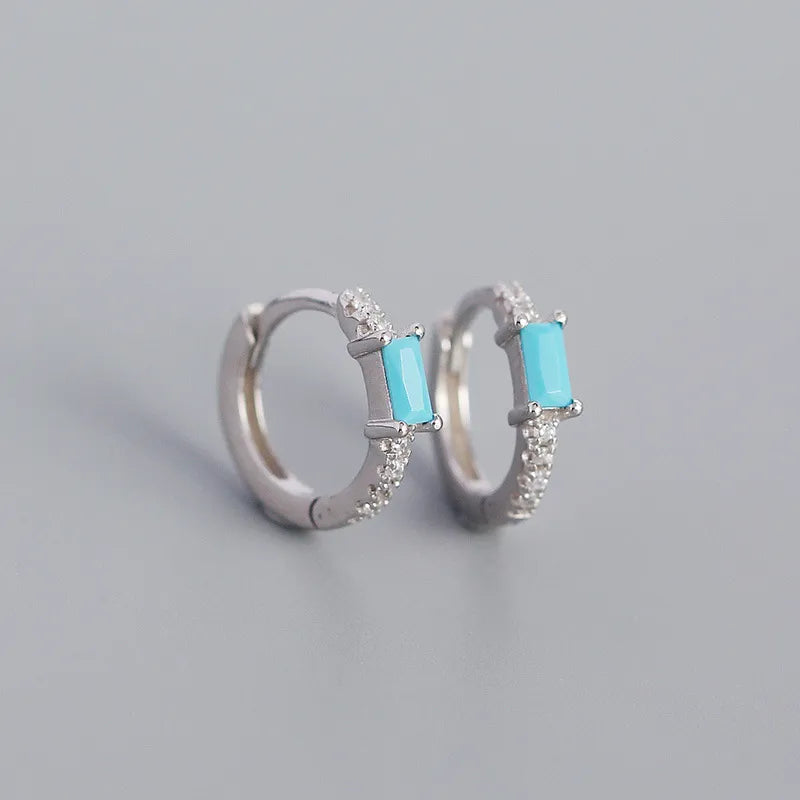 Boucles d'oreilles à zircon rectangle — vue 10