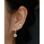 Puces d'oreilles fleur ciselée, argent 925 — vue 4