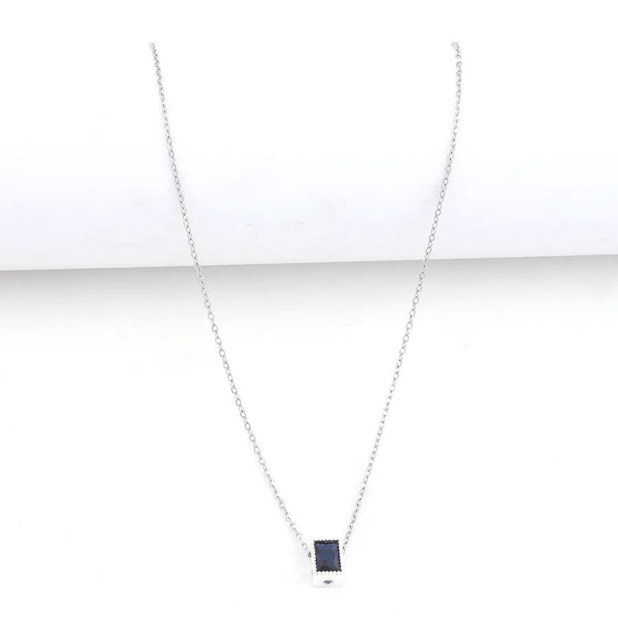 Collier à cristal taille rectangle, chaîne fine — vue 8