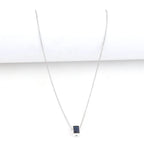 Collier à cristal taille rectangle, chaîne fine — vue 8