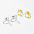 Puces d'oreilles solitaire serti, argent 925 — vue 6