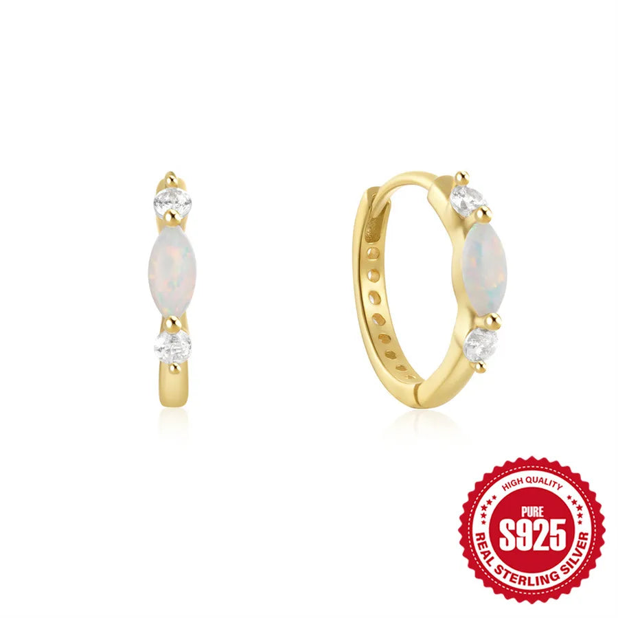 Créoles rondes serties de zircons, argent 925 — vue 7