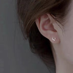 Puces d'oreilles cœur, argent massif 925 — vue 2