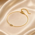 Bracelet chaîne tressée sertie de zircons — vue 5