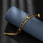 Bracelet uni lisse en acier inoxydable doré — vue 2