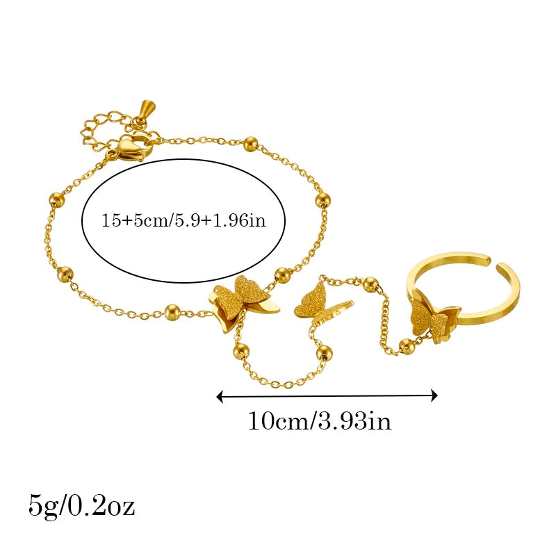 Bracelet papillon sur chaîne fine dorée — vue 5