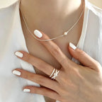Collier à perle ronde, argent massif 925 — vue 4