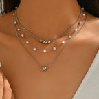 Collier de perles rondes à fermoir argenté — vue 5