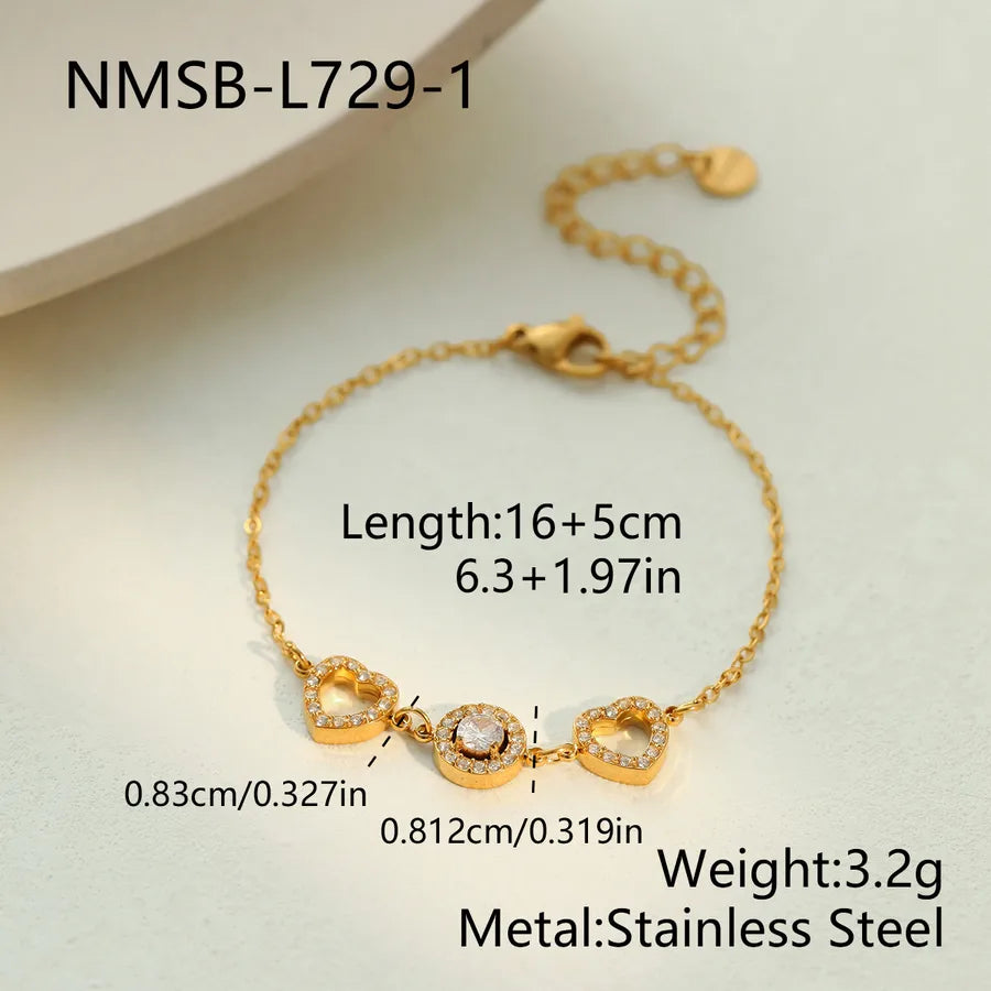 Bracelet cœur doré sur chaîne fine — vue 7