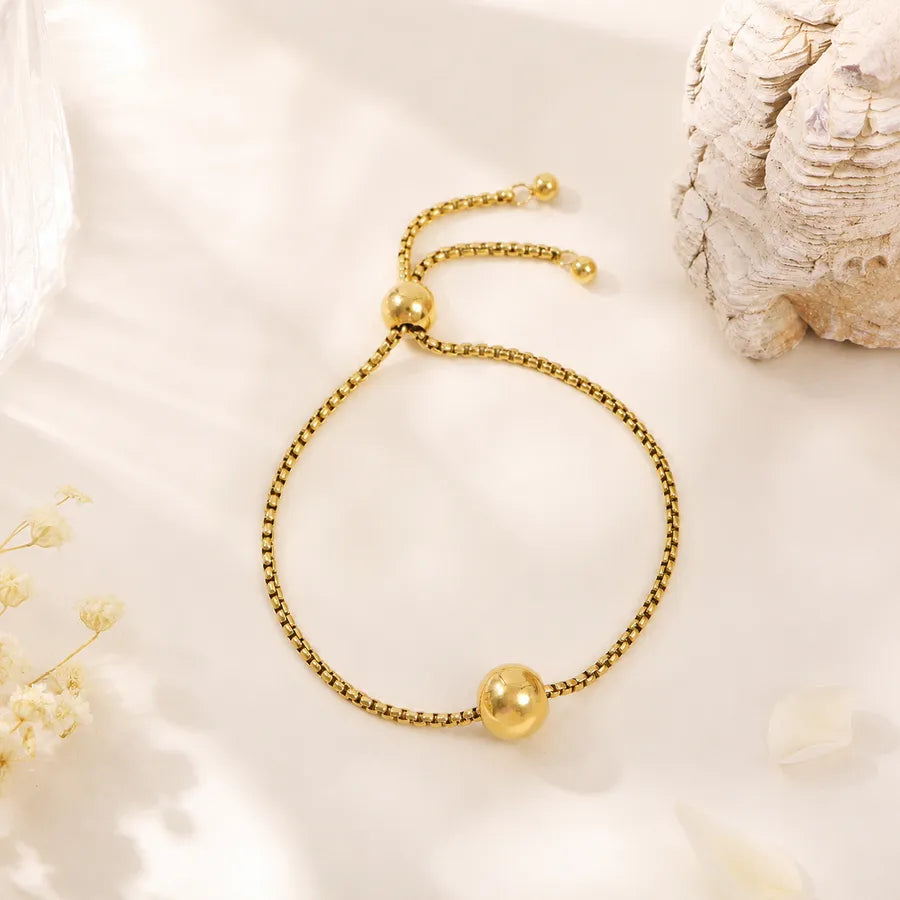 Bracelet maille cubaine revisitée, acier doré — vue 2